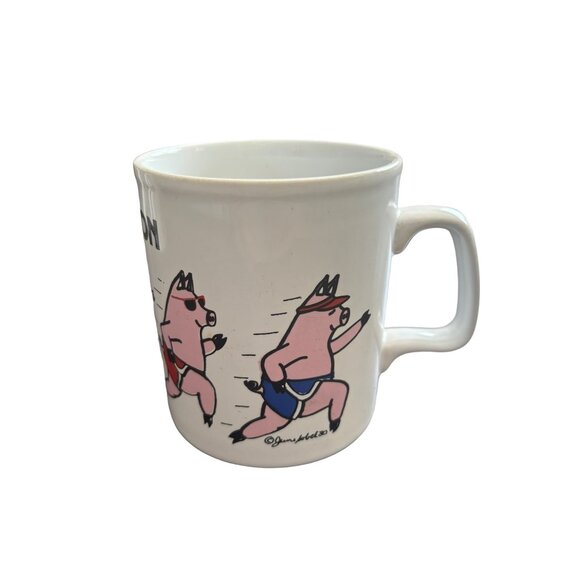 Pigathon Pig Coffee Mugs Set of 3 Vintage 1980's England 3.5" - Picture 9 of 16